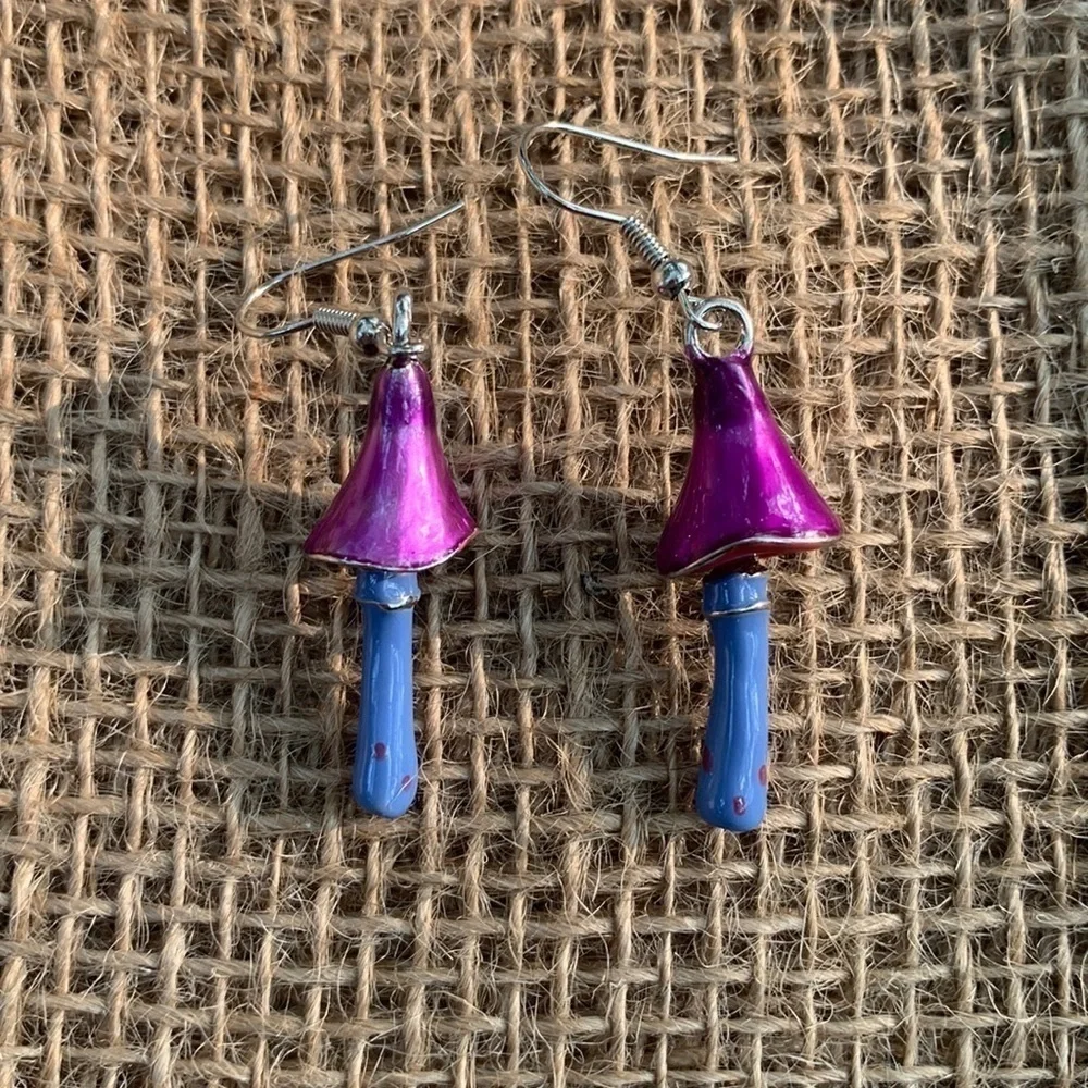 Nwt Handmade Mushroom Earrings